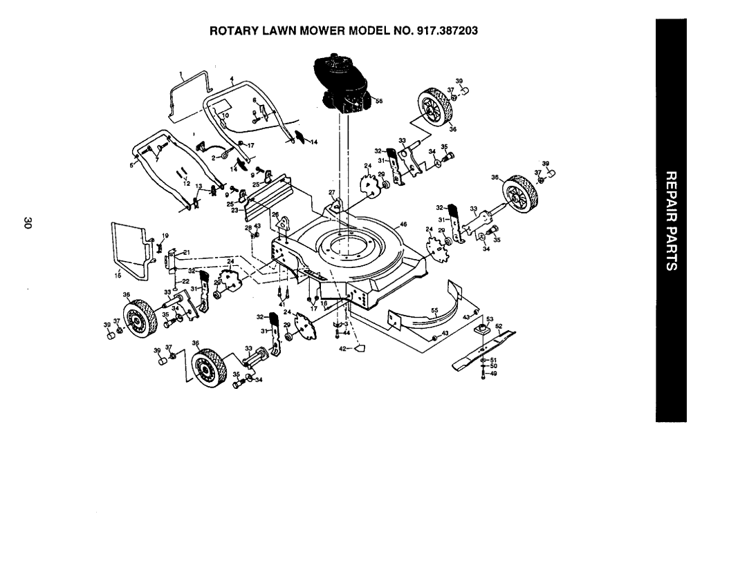 Craftsman 917.387203 owner manual Rotary Lawn Mower Model No 