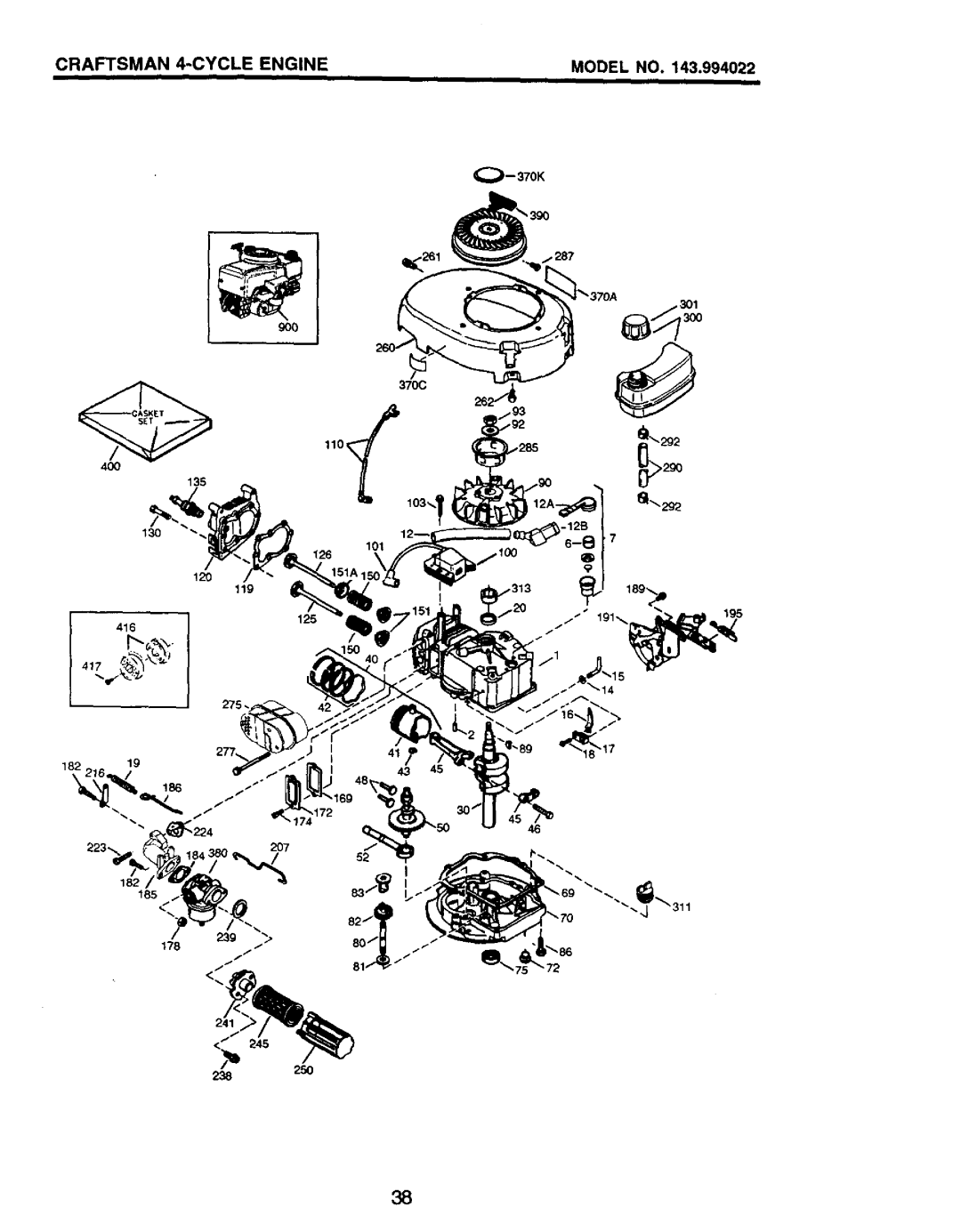 Craftsman 917.387258 owner manual Craftsman Cycle Engine 