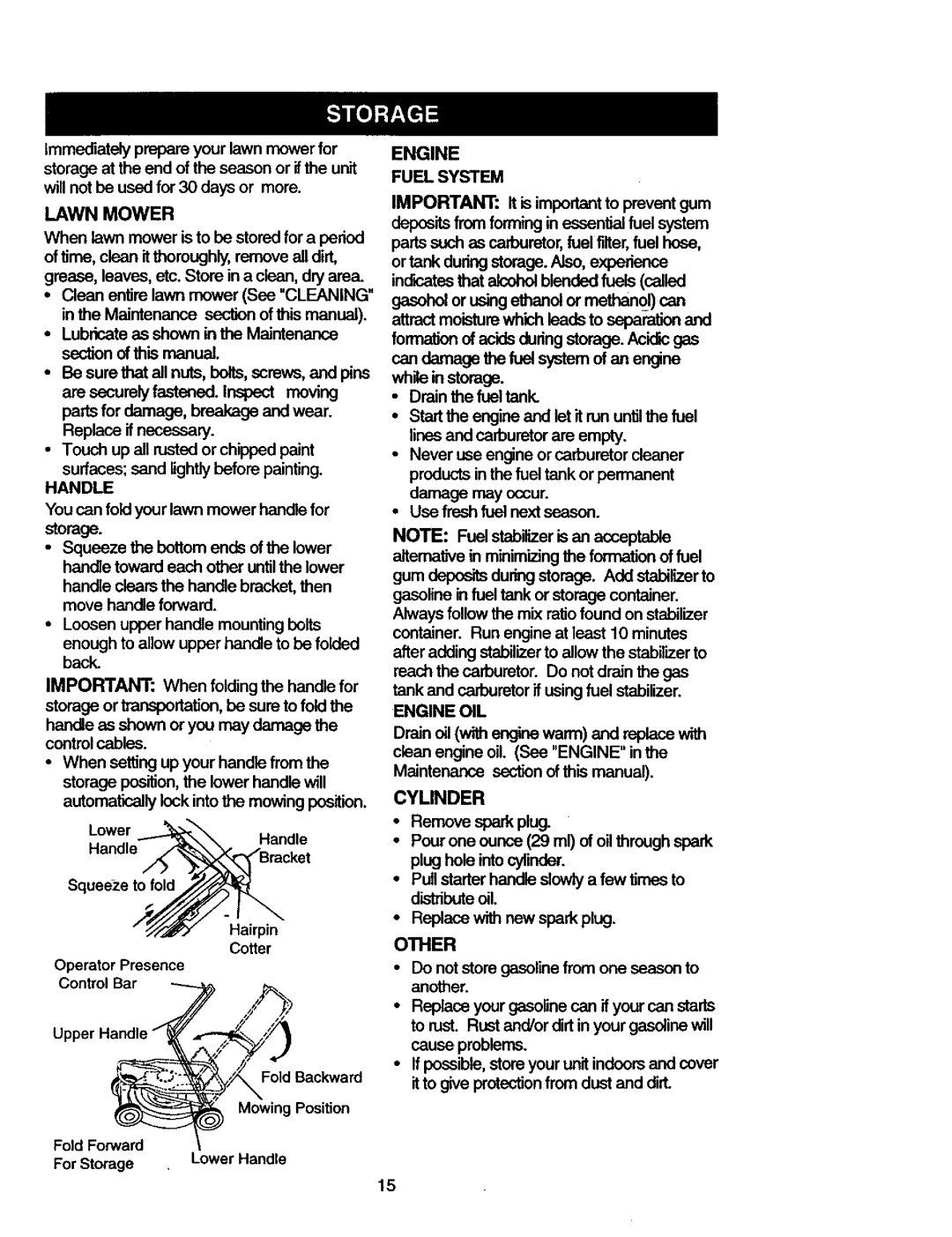 Craftsman 917.387402 owner manual Lawn Mower, Engine, Cylinder, Other 