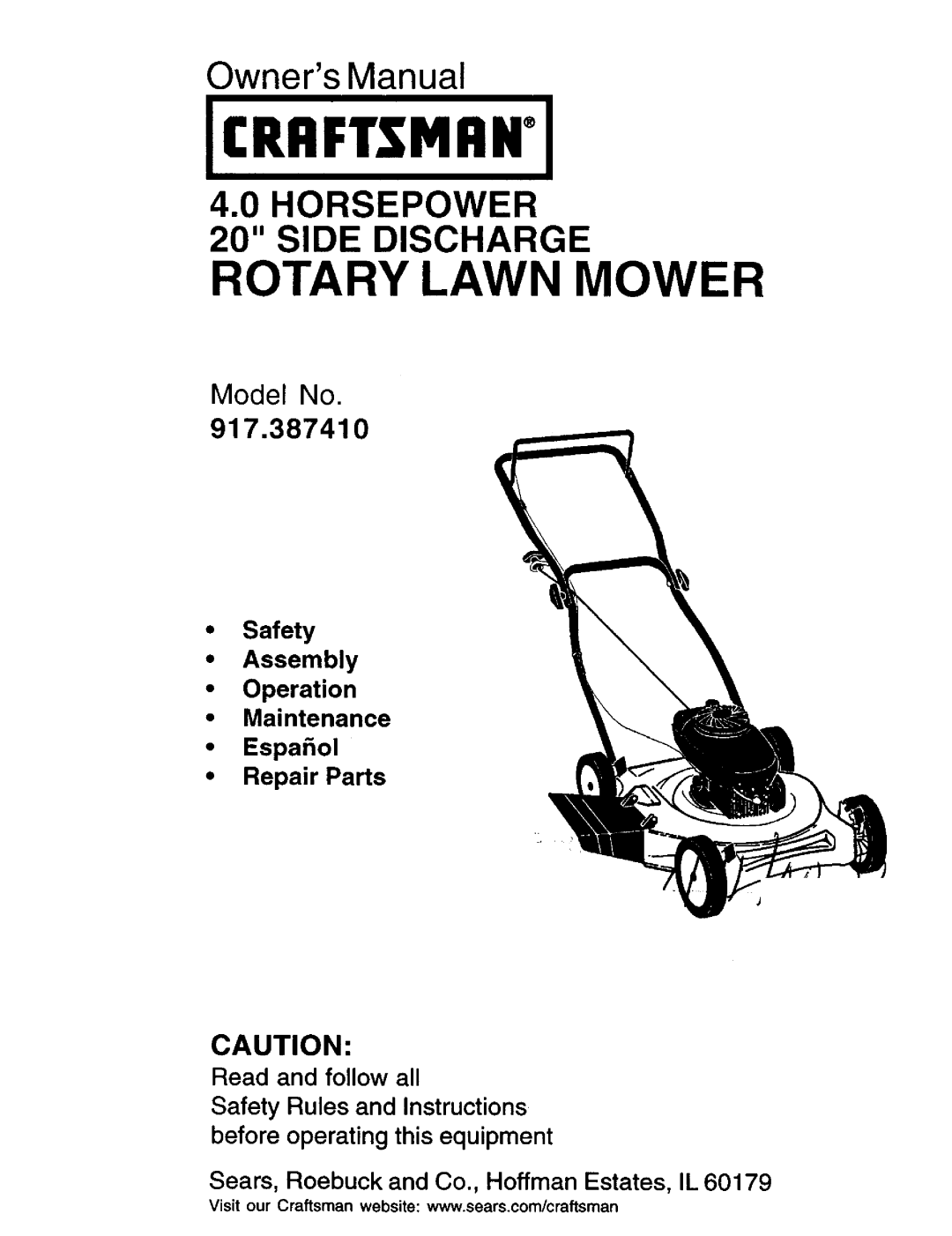 Craftsman 917.38741 owner manual Jcriiftsmiiwj 