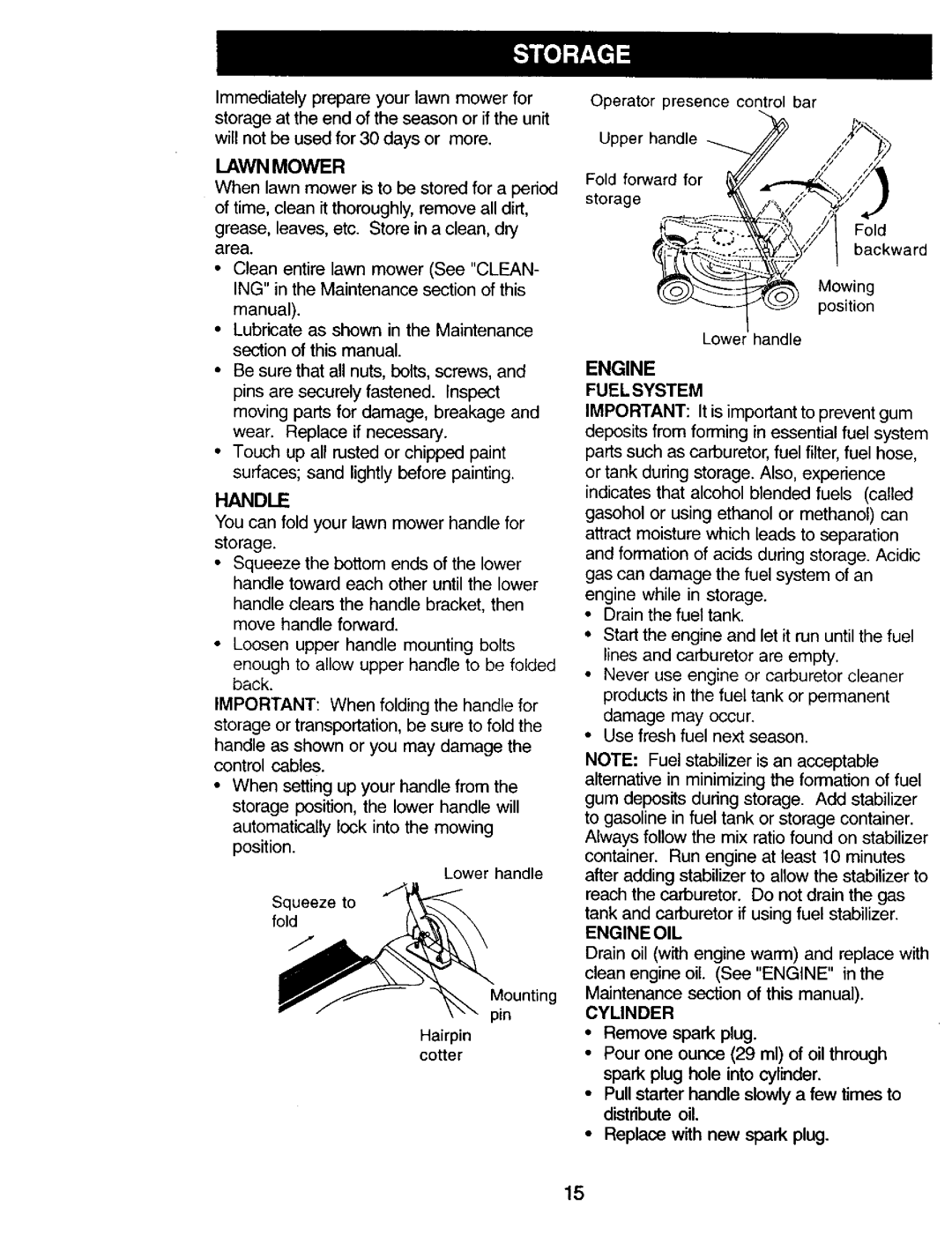 Craftsman 917.38741 owner manual Lawn Mower, Engine Fuel System, Engineoil, Cylinder 