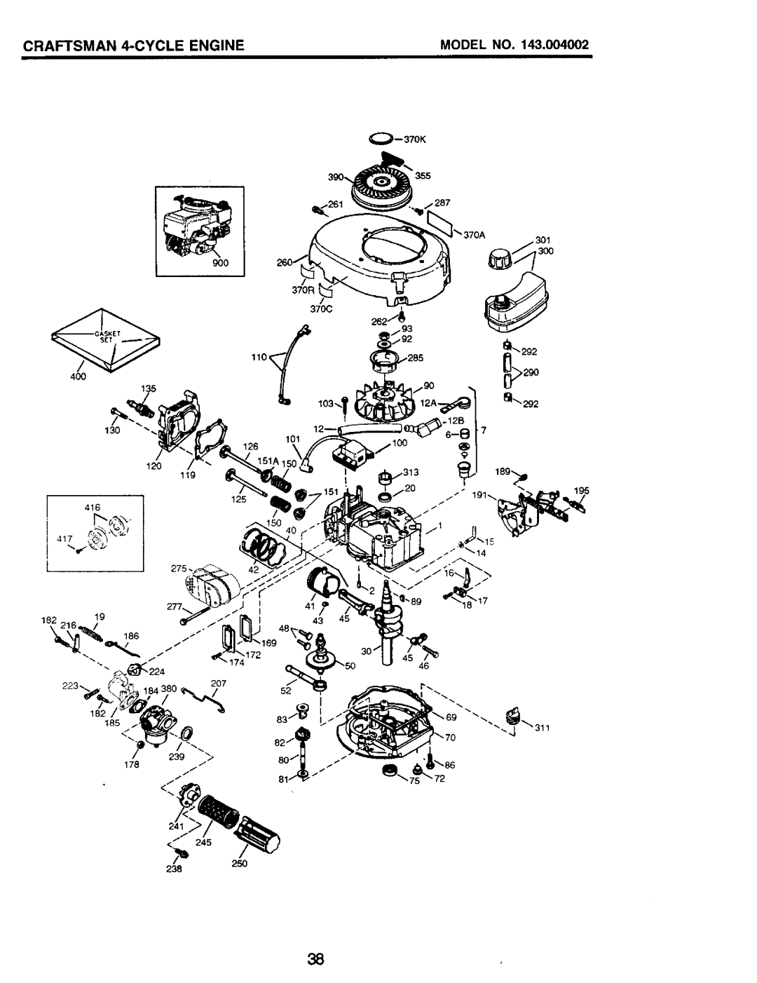 Craftsman 917.38741 owner manual Craftsman 4-CYCLE Engine, Model no 