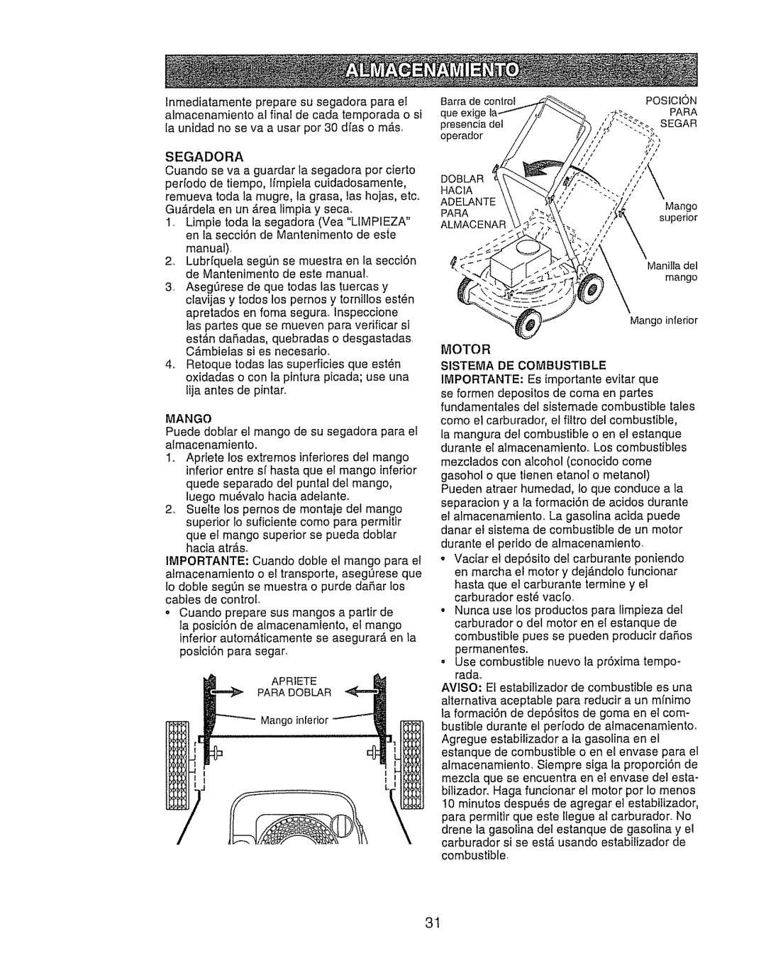 Craftsman 917.388191 manual Evitar que, Mango 