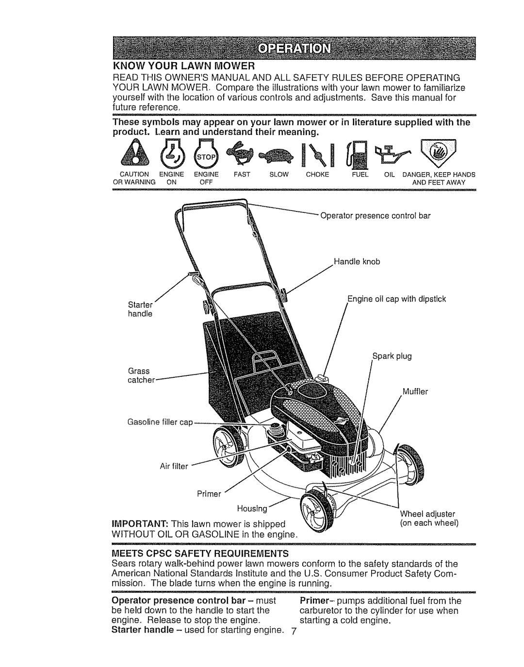 Craftsman 917.388191 manual Product. .earn and understand their meaning, Meets Cpsc Safety Requirements 