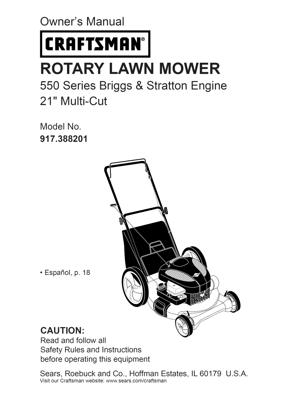 Craftsman 917.388201 owner manual Craftsman 