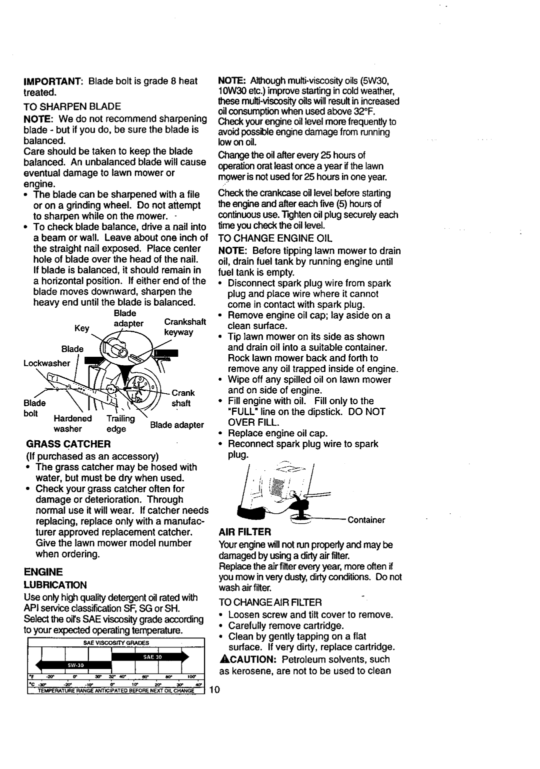 Craftsman 917.38823 owner manual Engine 