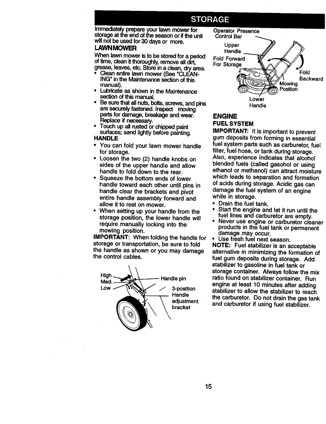 Craftsman 917.38836 owner manual Handle, Engine Fuel System 