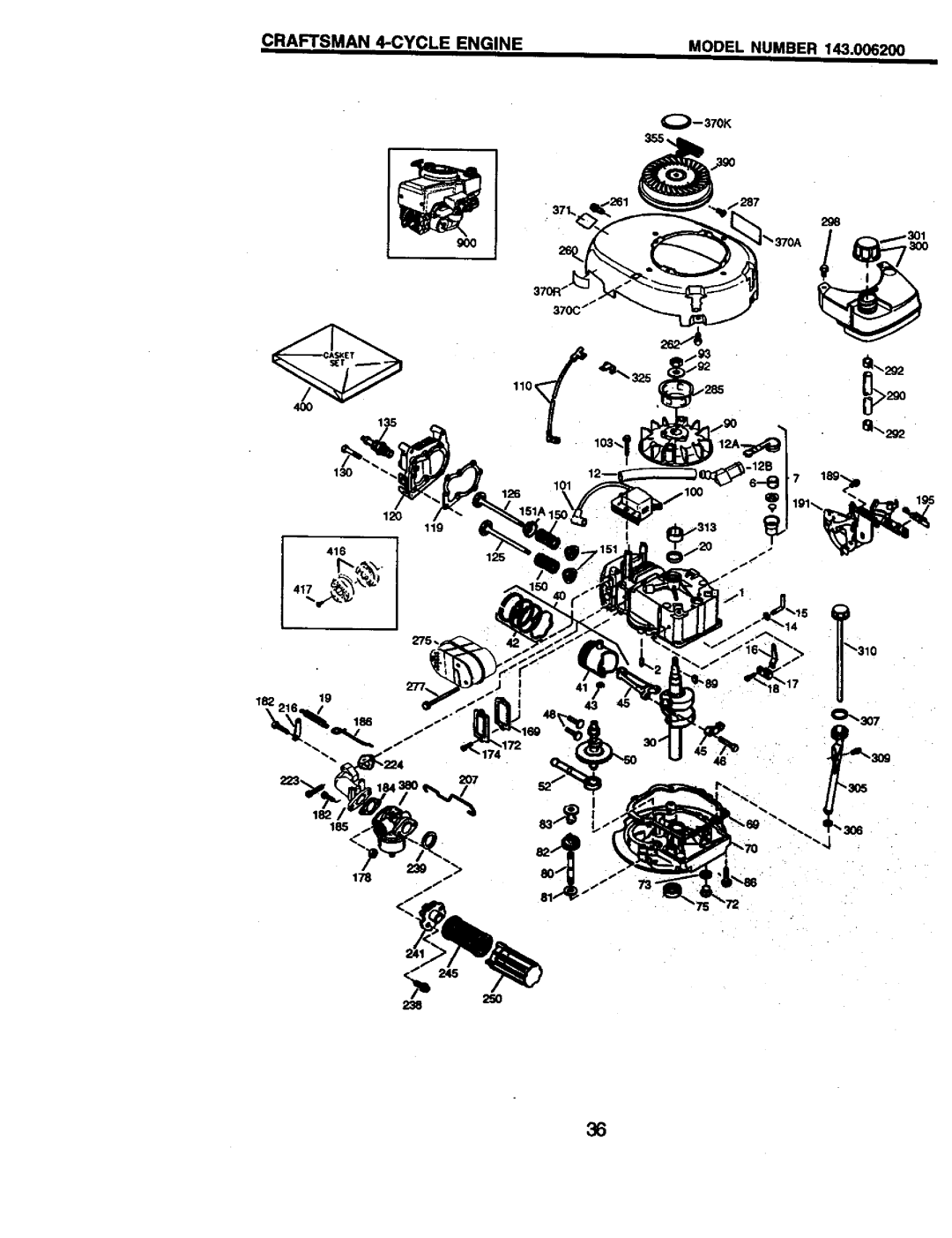 Craftsman 917.38836 owner manual Craftsman 4-CYCLE Engine 