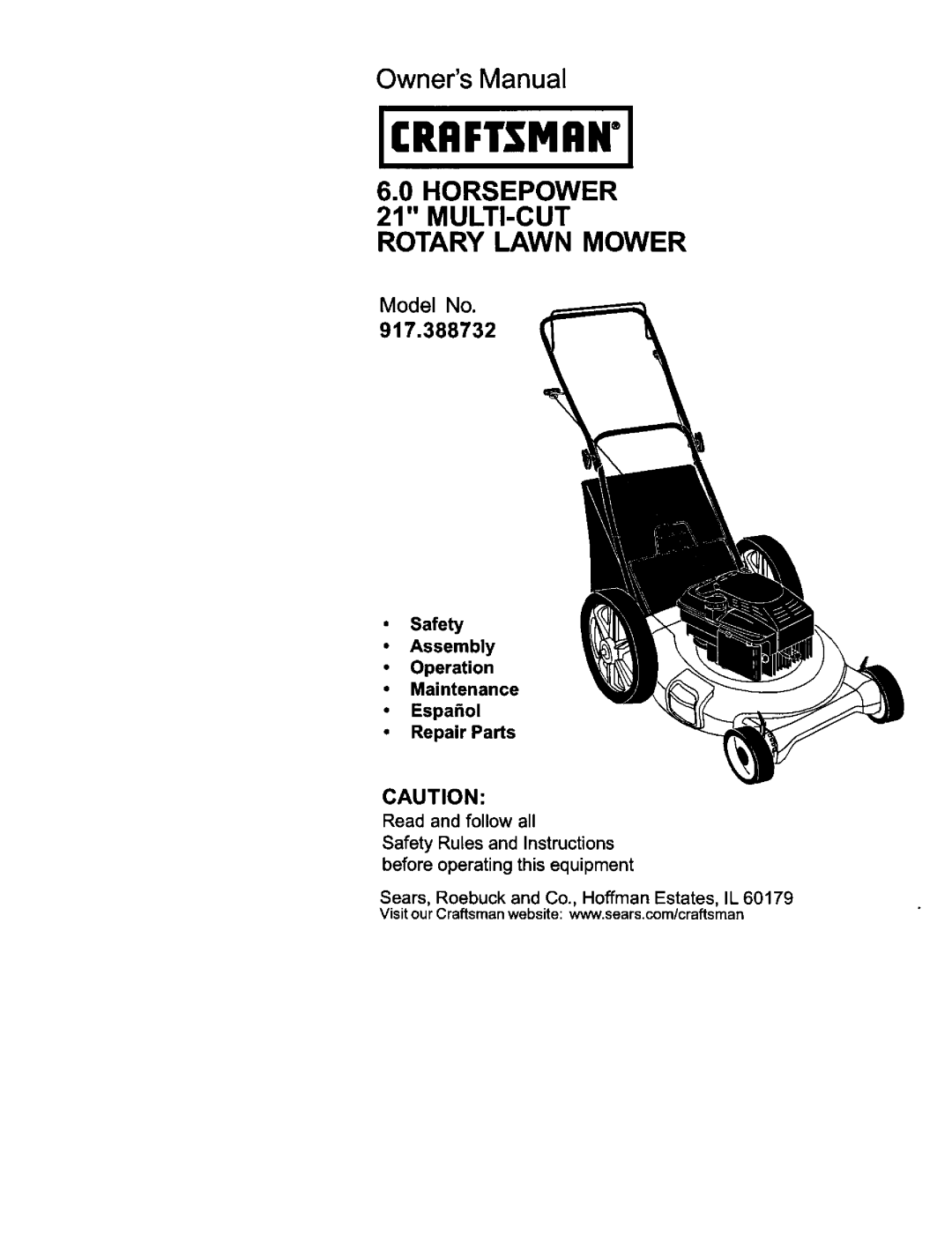 Craftsman 917.388732 owner manual OwnersManual 