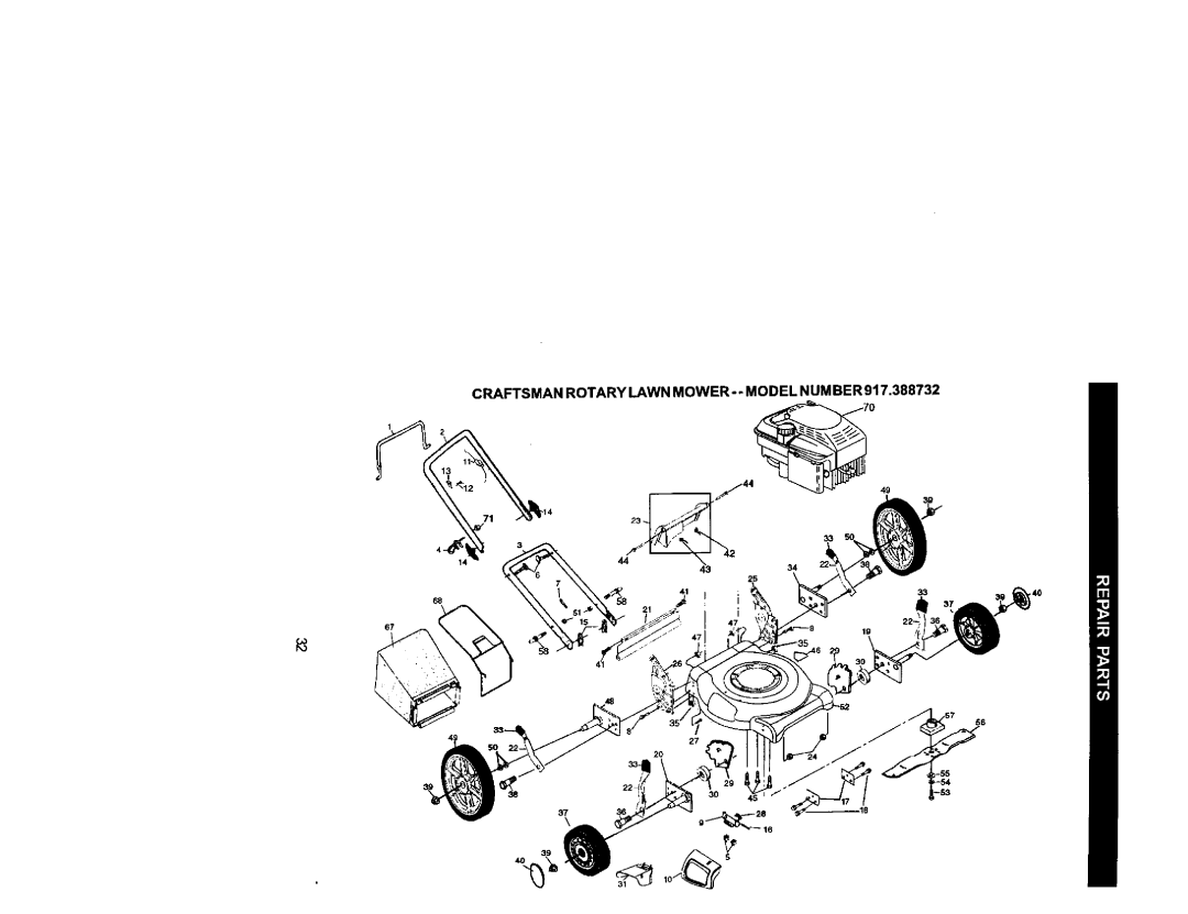 Craftsman owner manual Craftsman Rotary Lawn MOWER-- Model NUMBER917.388732 