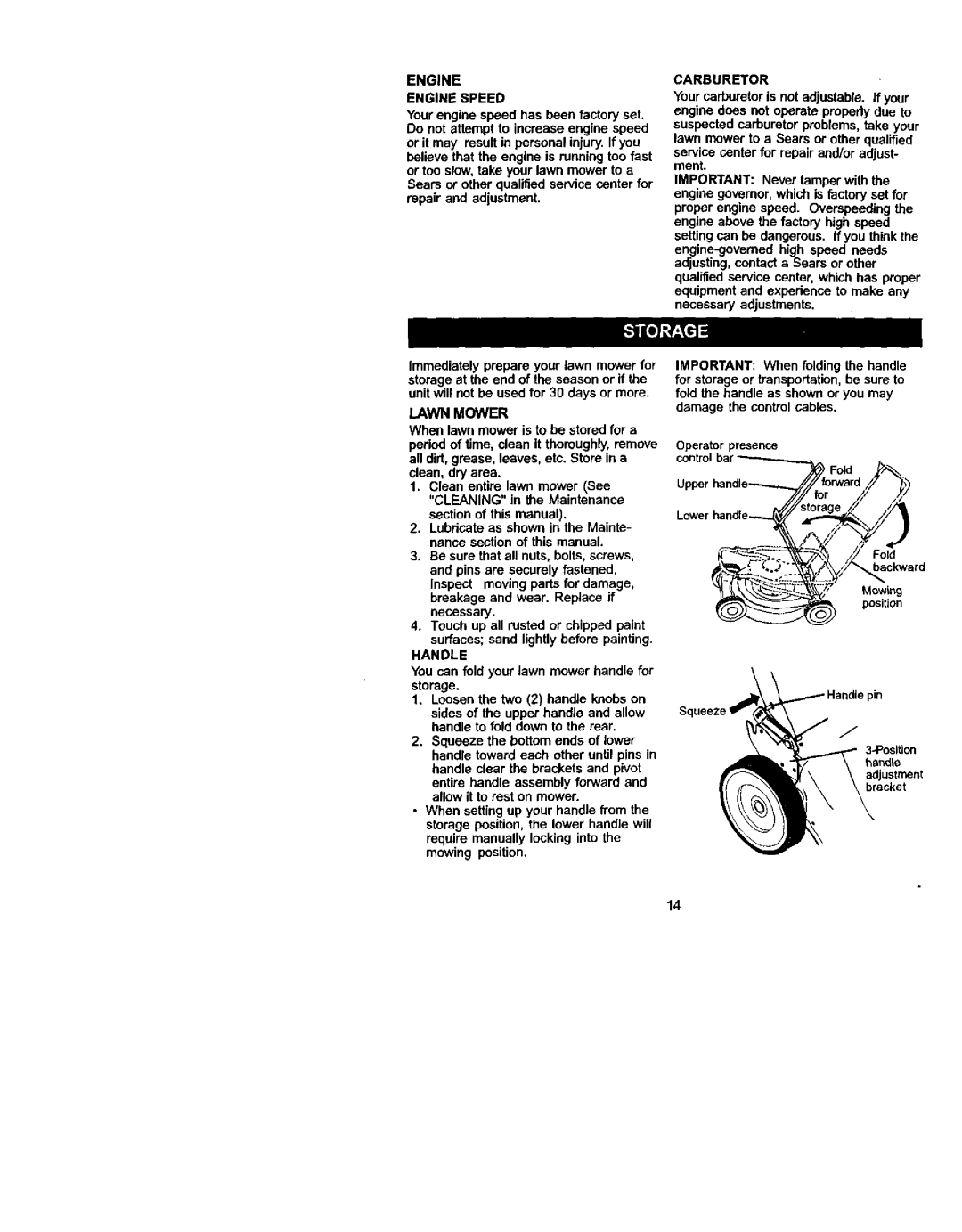 Craftsman 917.388732 owner manual N- / /, Fold 