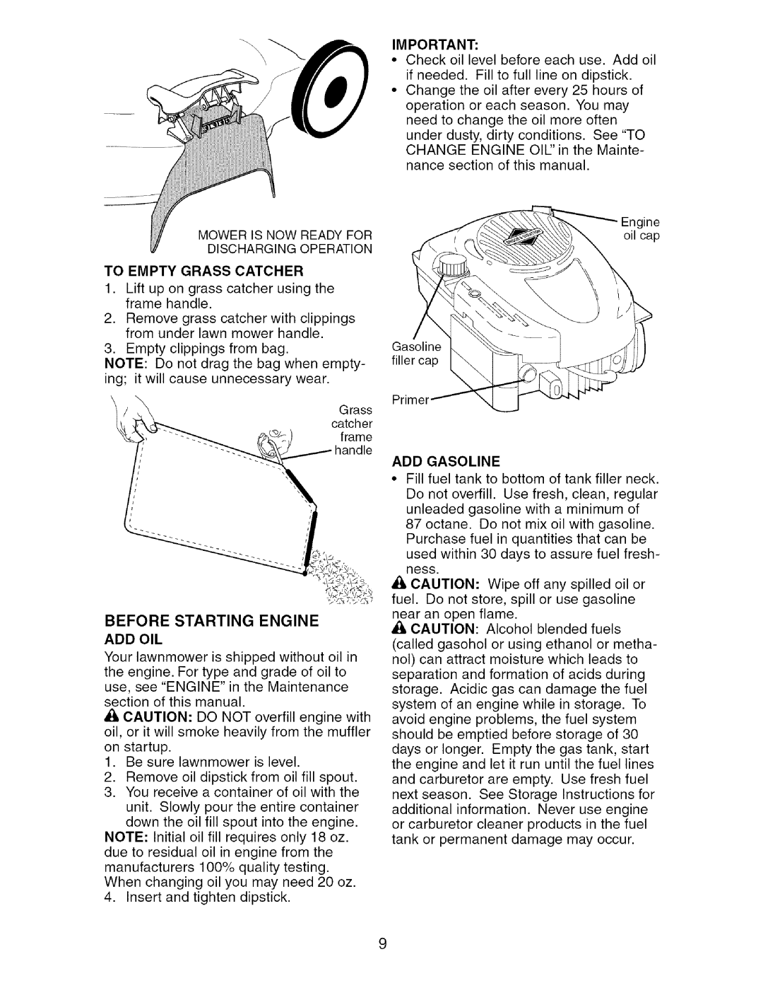 Craftsman 917.388981 owner manual Before, Engine, Add, Oil 