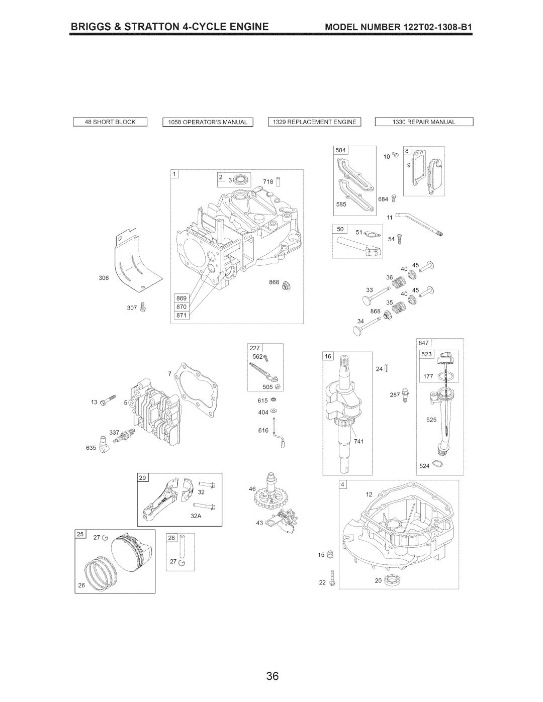 Craftsman 917.389010 manual Briggs & Stratton 4-CYCLE Engine 