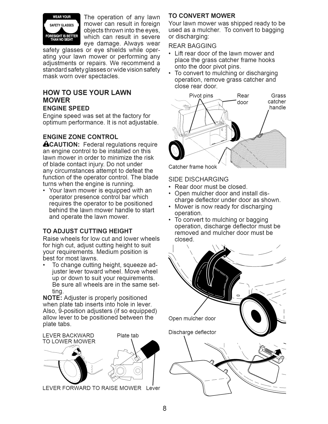 Craftsman 917.389010 manual Mower Engine Speed 