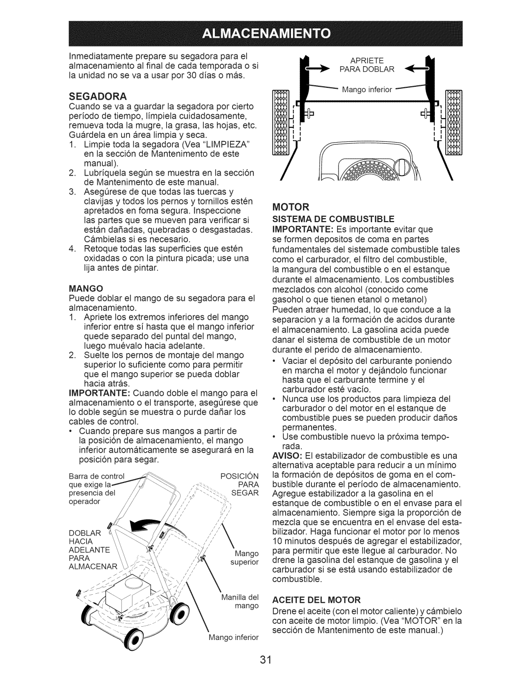 Craftsman 917.389010 manual iJJ, Motor, Mango 
