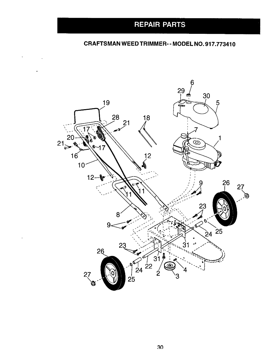 Craftsman 917.77341 owner manual 195, Craftsman Weed TRIMMER-- Model no 