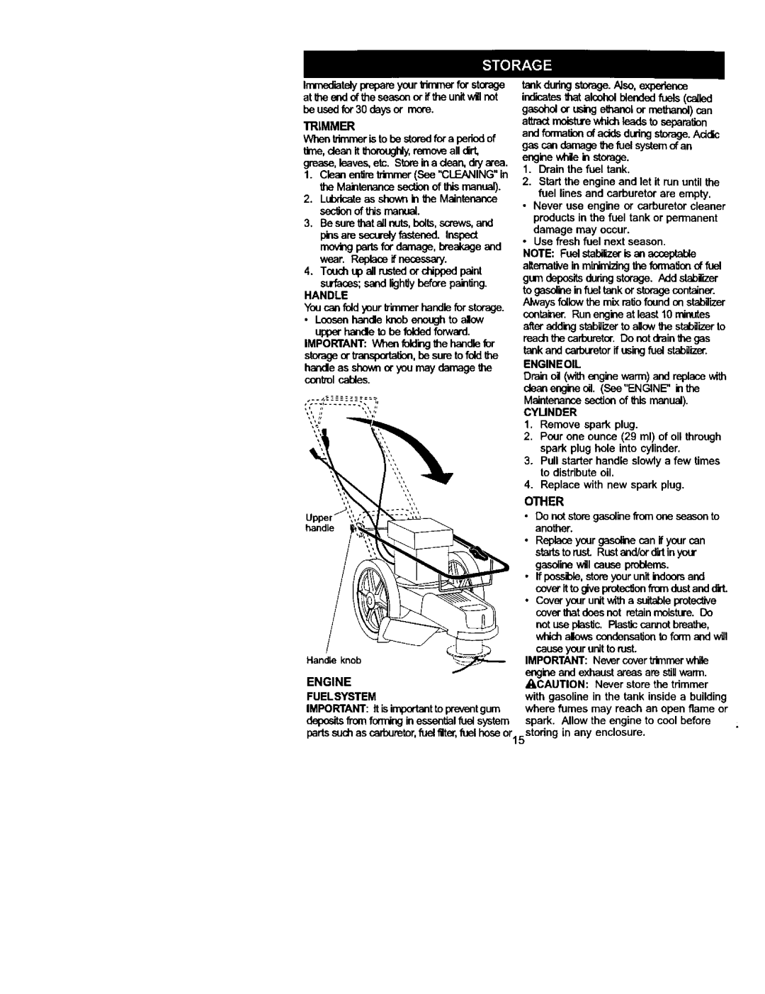 Craftsman 917.773423 owner manual Handle, Engineol, Cyunder, Other, Engine Fuelsystem 