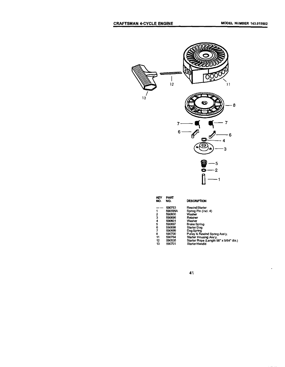 Craftsman 917.773423 owner manual KEY Part 