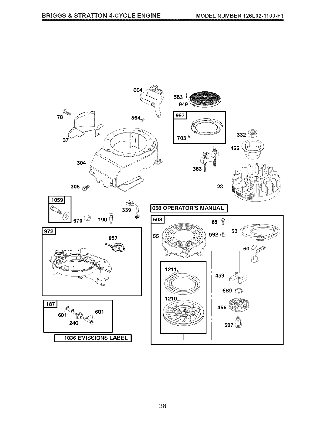 Craftsman 917.77376 owner manual 60563949I 703 304, Operators Manual, 592 459 240 