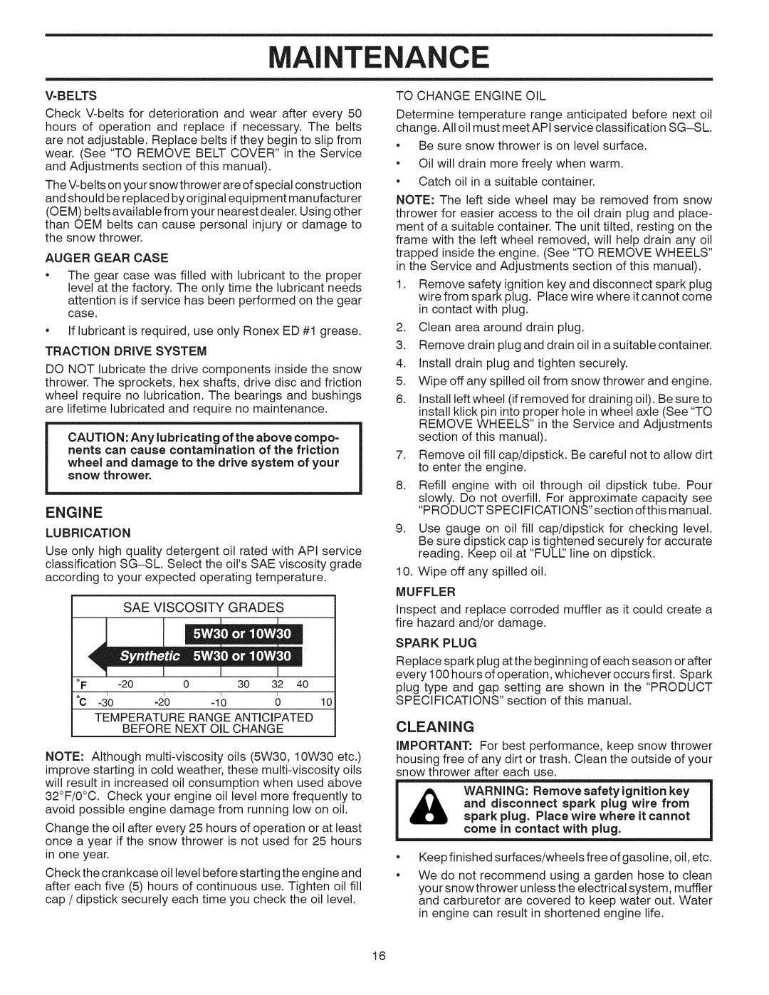 Craftsman 917.881064 owner manual Inten CE, Engine, Cleaning 