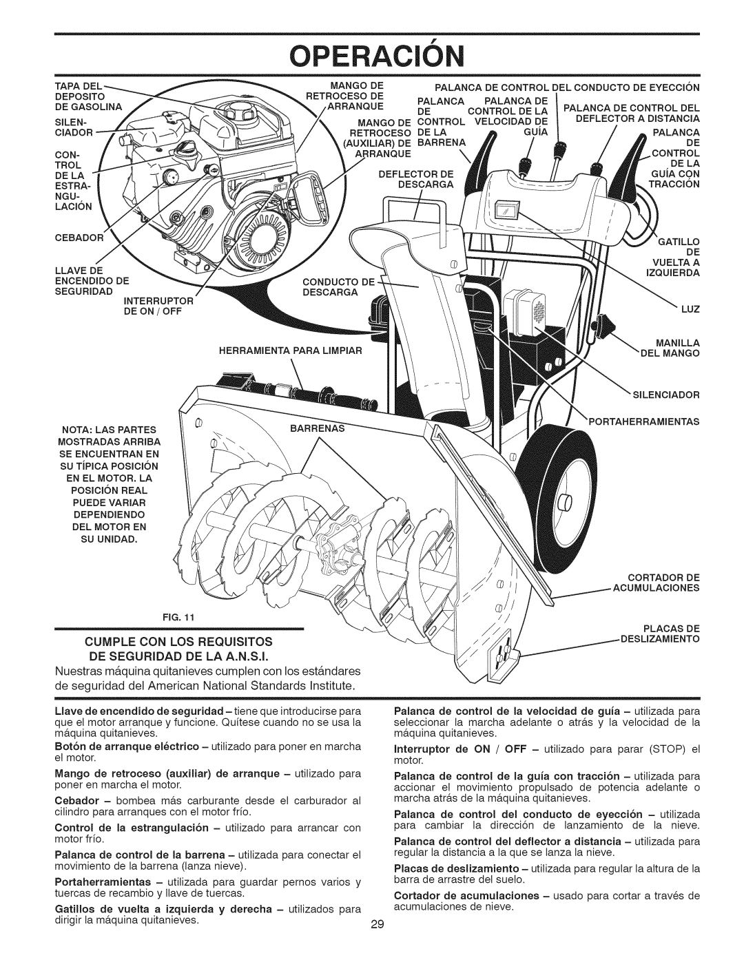 Craftsman 917.881064 owner manual PERACl, Cumple CON LOS Requisitos DE Seguridad DE LA A.N.SJ 