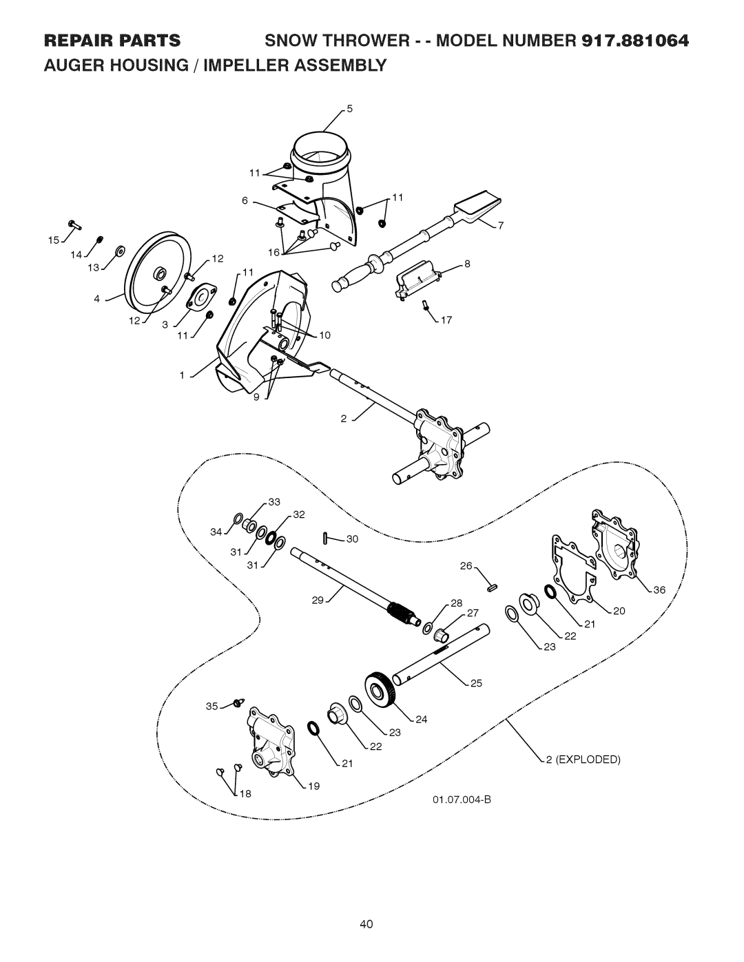 Craftsman 917.881064 owner manual Exploded 