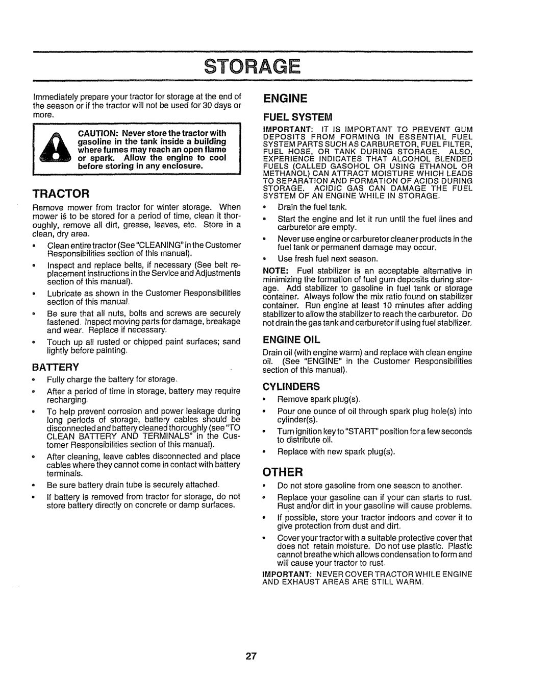 Craftsman 917O251550 owner manual Fuel System, Engine OIL 