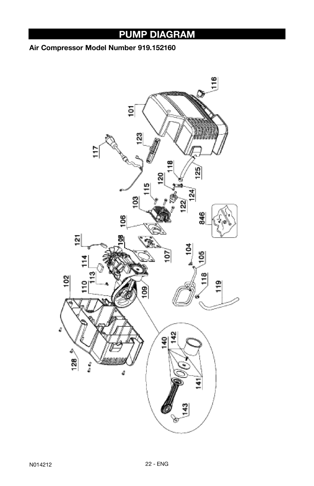 Craftsman 919.15216 owner manual Pump Diagram 