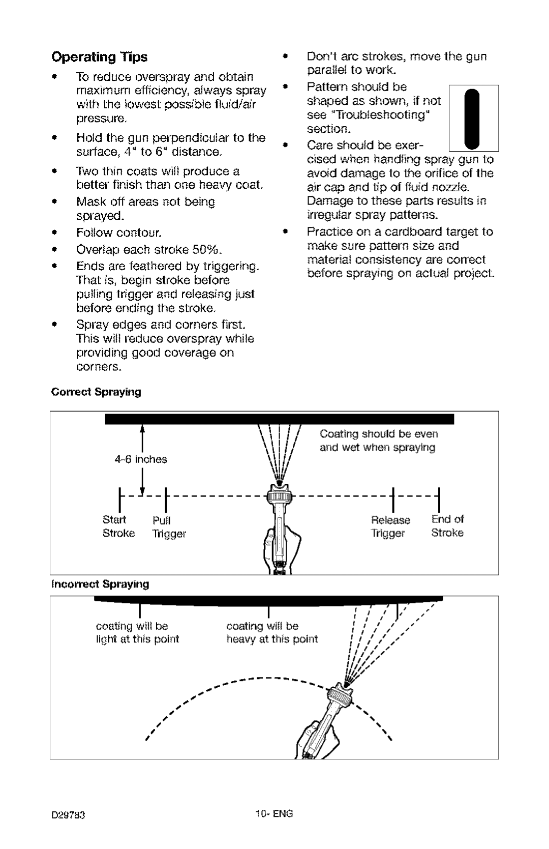 Craftsman 919.15519 owner manual Operating Tips, Correct 