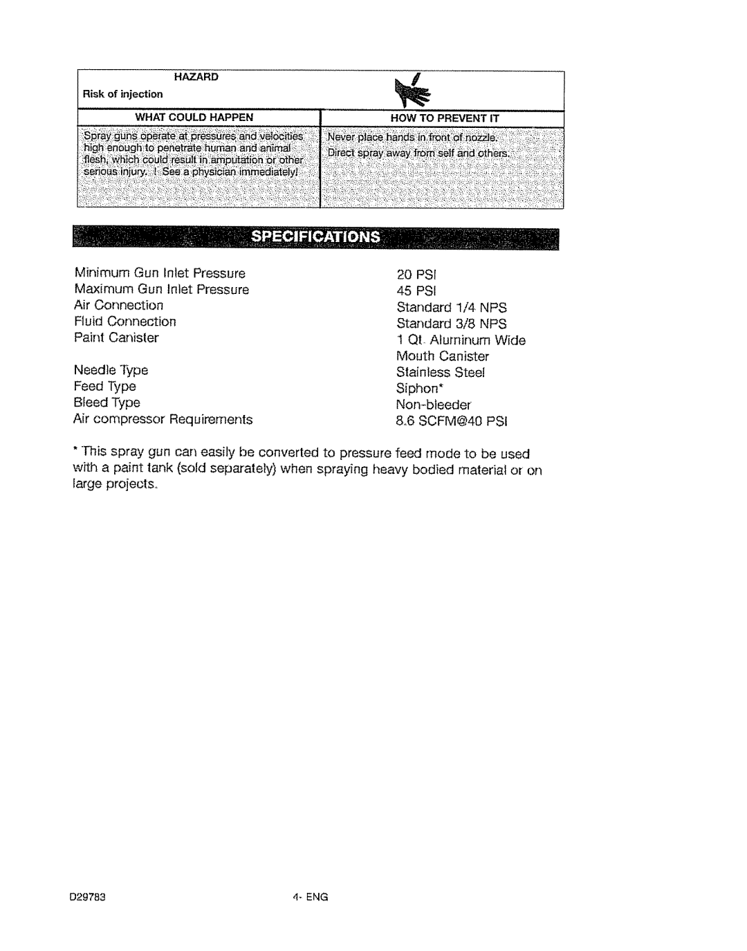 Craftsman 919.15519 owner manual Risk of injection, HOW to Prevent tT 