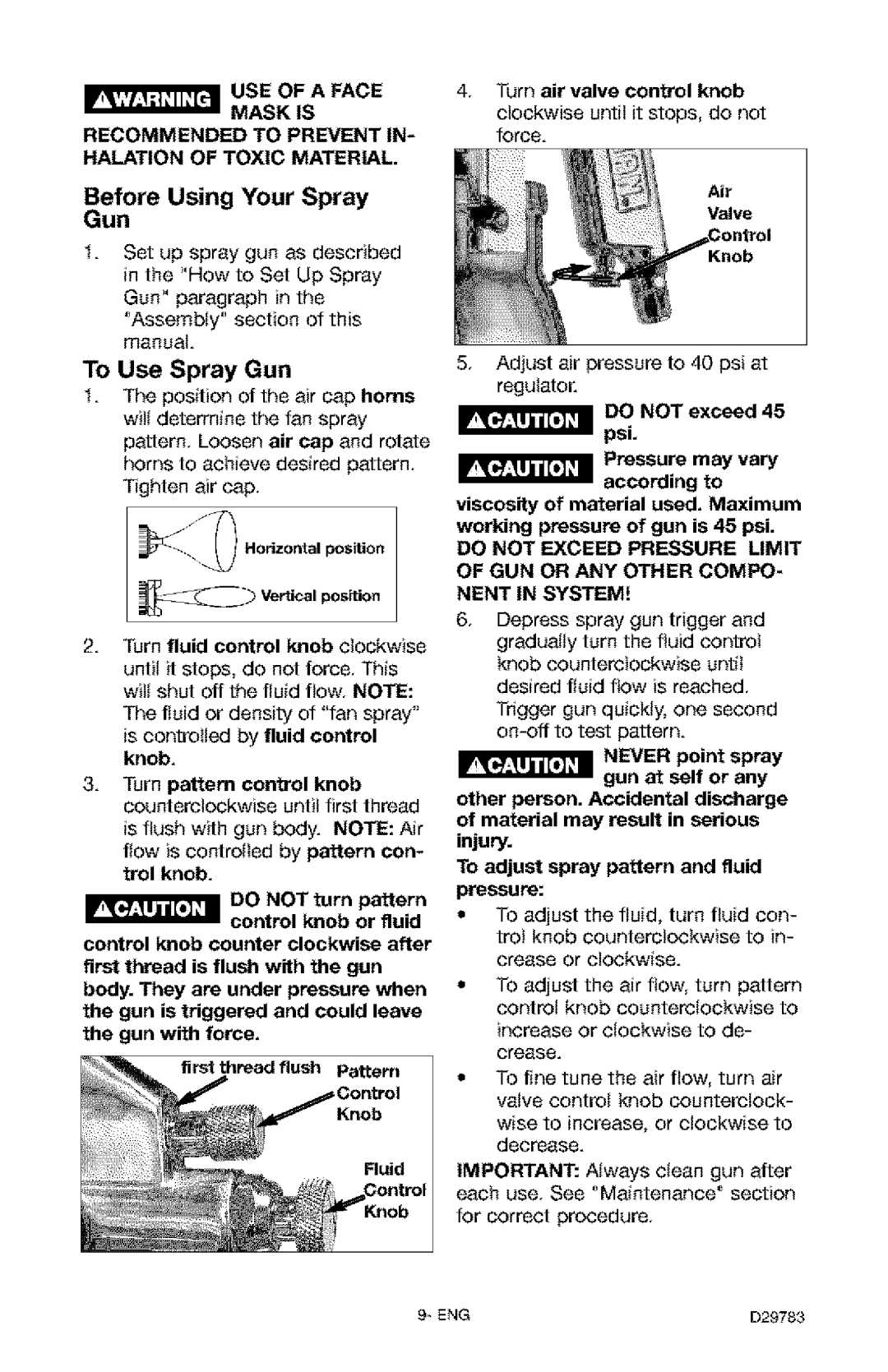 Craftsman 919.15519 owner manual Before Using Your Spray, To Use Spray Gun 