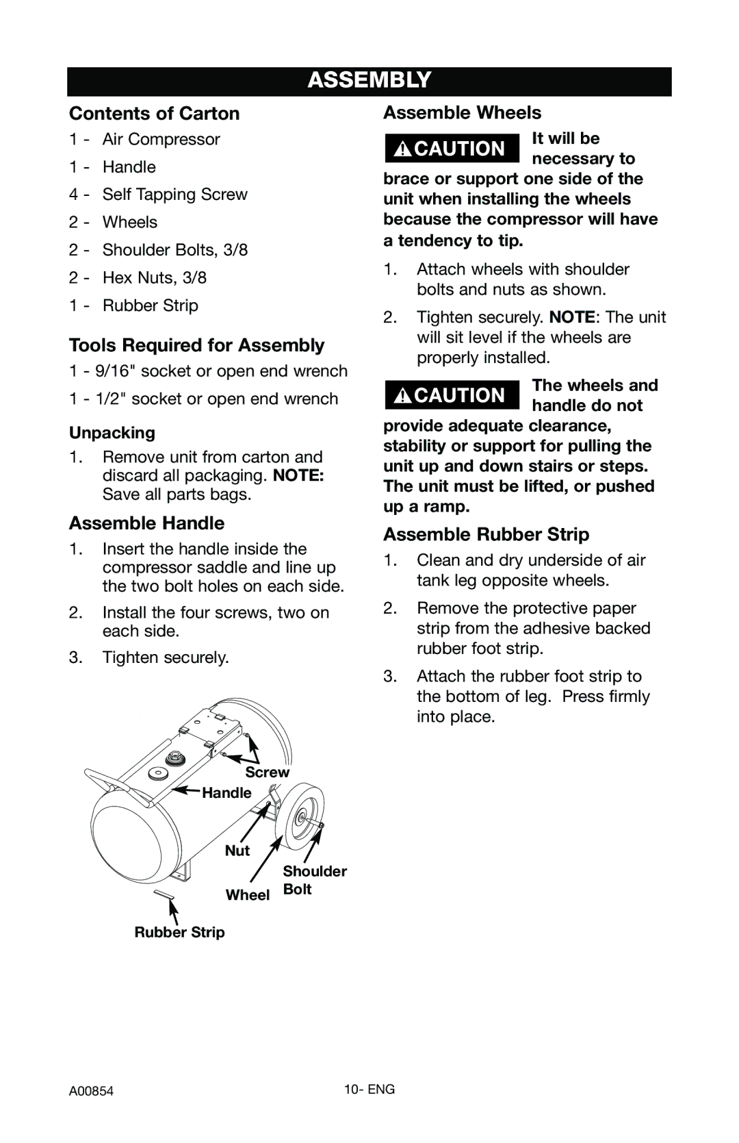 Craftsman 919.16558 owner manual Assembly 