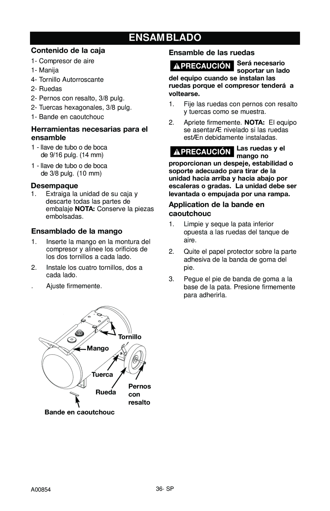 Craftsman 919.16558 owner manual Ensamblado 