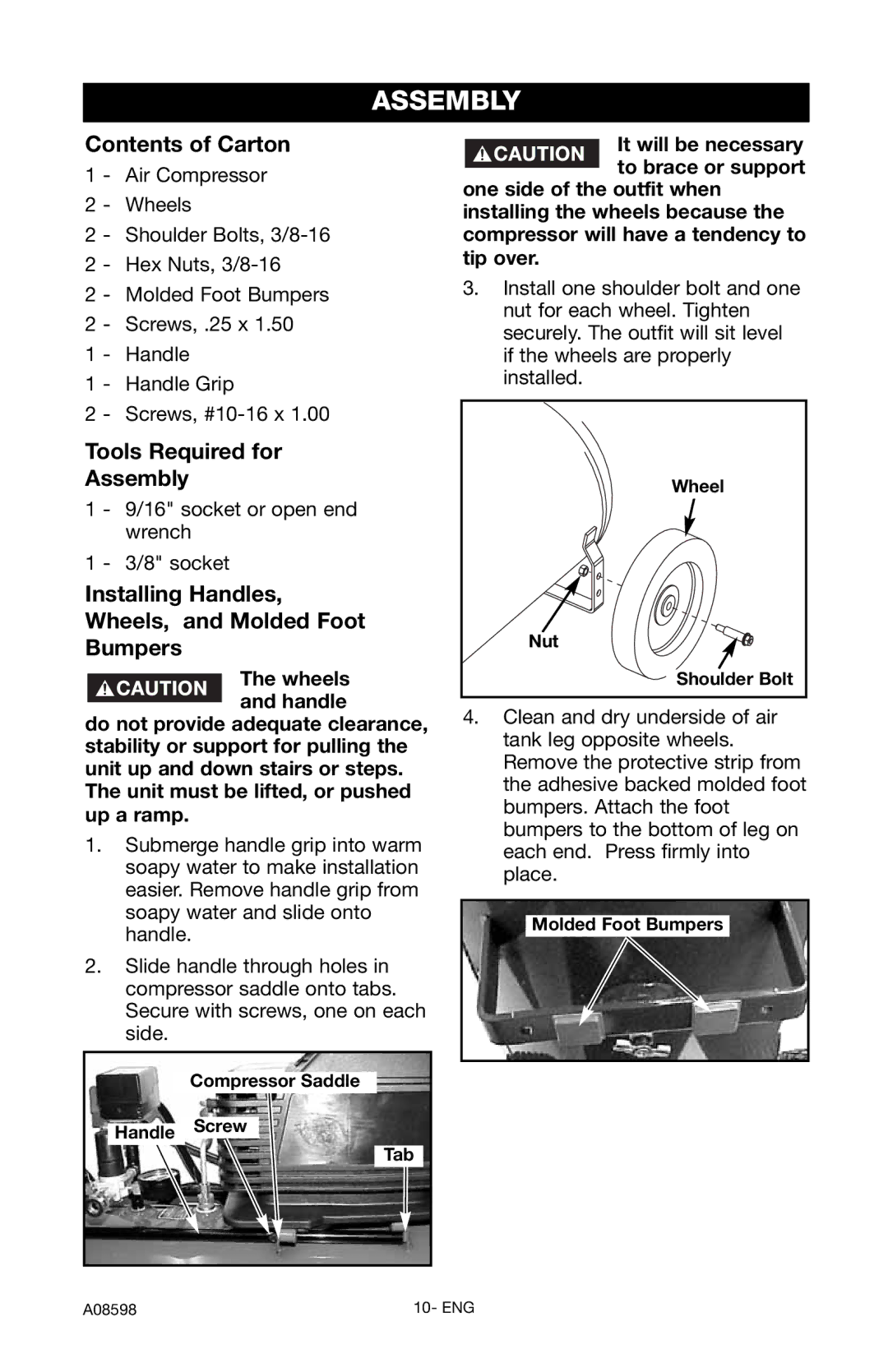 Craftsman 919.167242 owner manual Contents of Carton, Tools Required for Assembly 