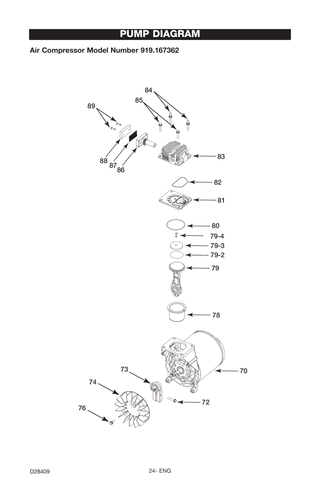 Craftsman 919.167362 owner manual Pump Diagram 