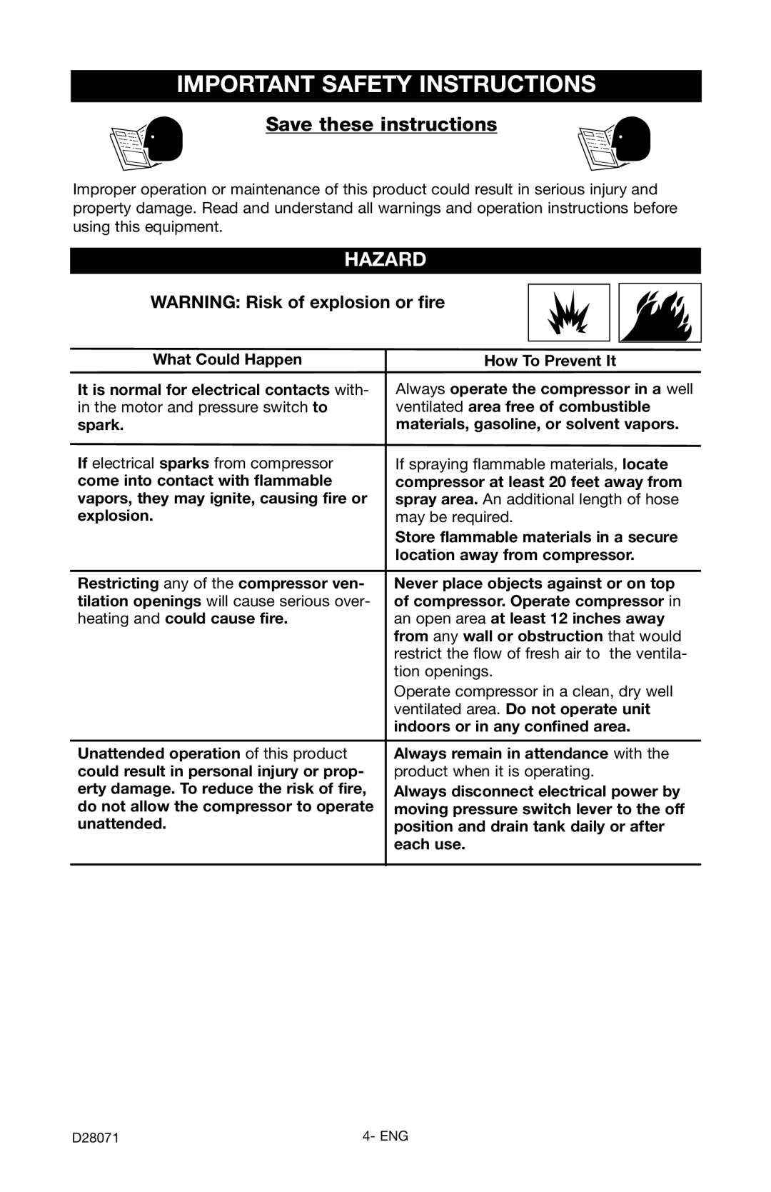 Craftsman 919.167461 owner manual What Could Happen How To Prevent It, Spray area. An additional length of hose 