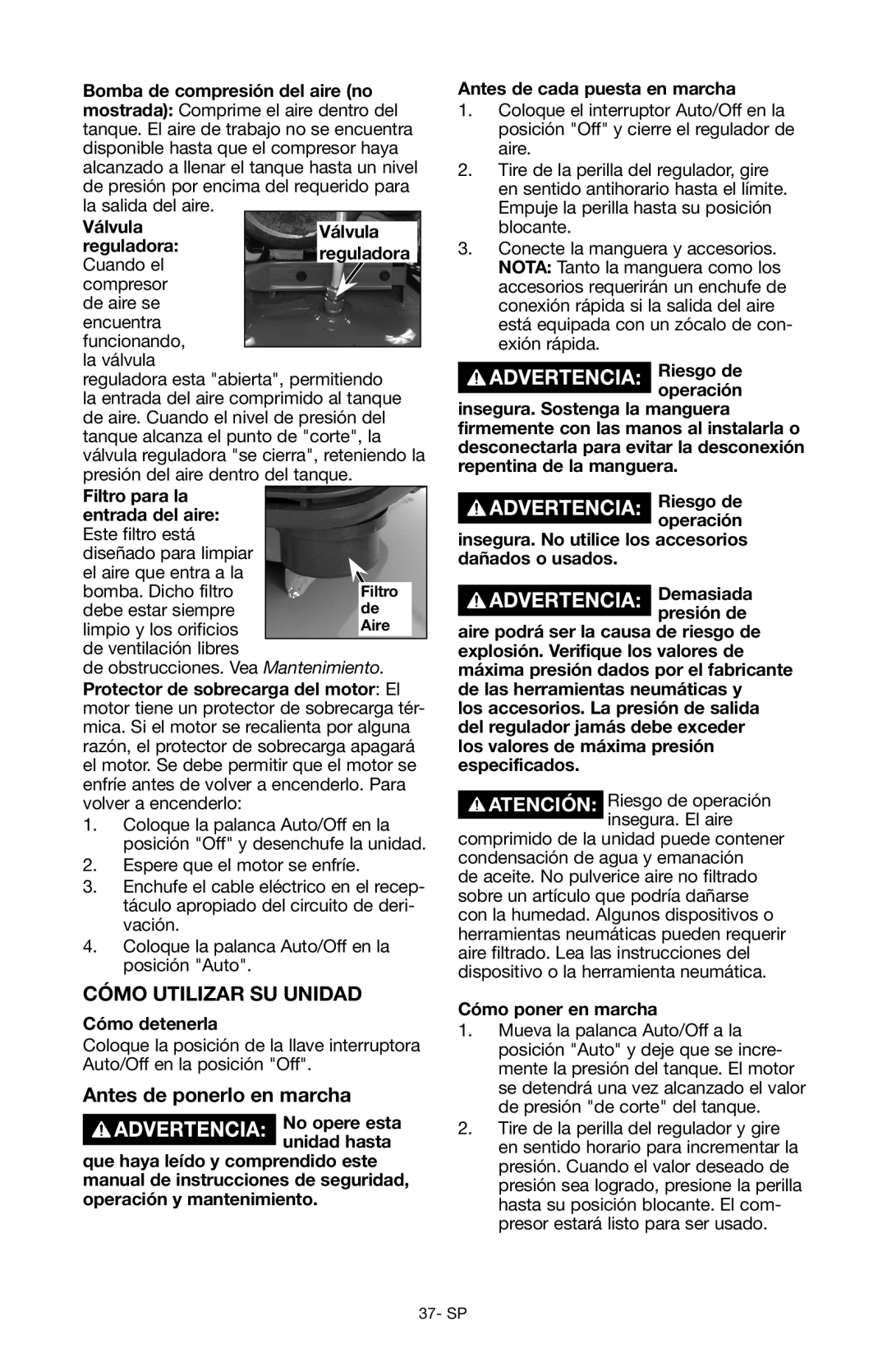 Craftsman 919.167551 owner manual Cómo utilizar su unidad, Antes de ponerlo en marcha 