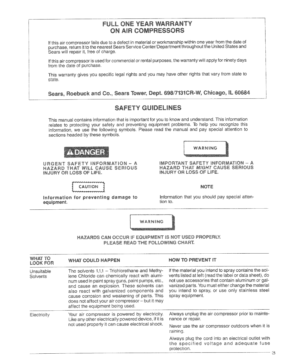 Craftsman 919.176730, 919.176830, 919.17673g owner manual Safety GUiDELiNES, Njury or Loss of Life 