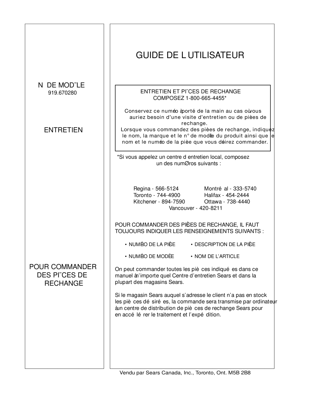 Craftsman 919.670280, D20590 owner manual Composez 