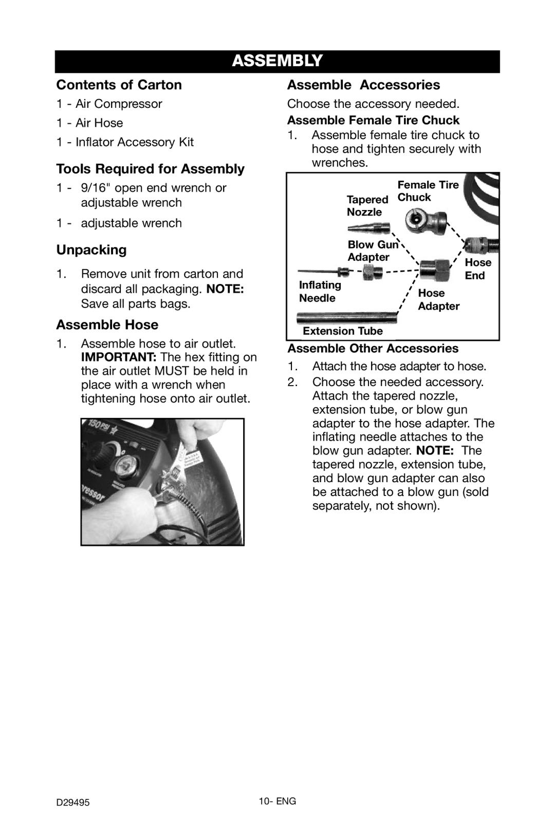 Craftsman 919.722020 owner manual Assembly 