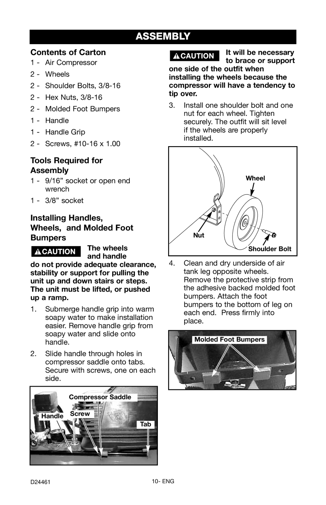 Craftsman 919.72412 owner manual Contents of Carton, Tools Required for Assembly 