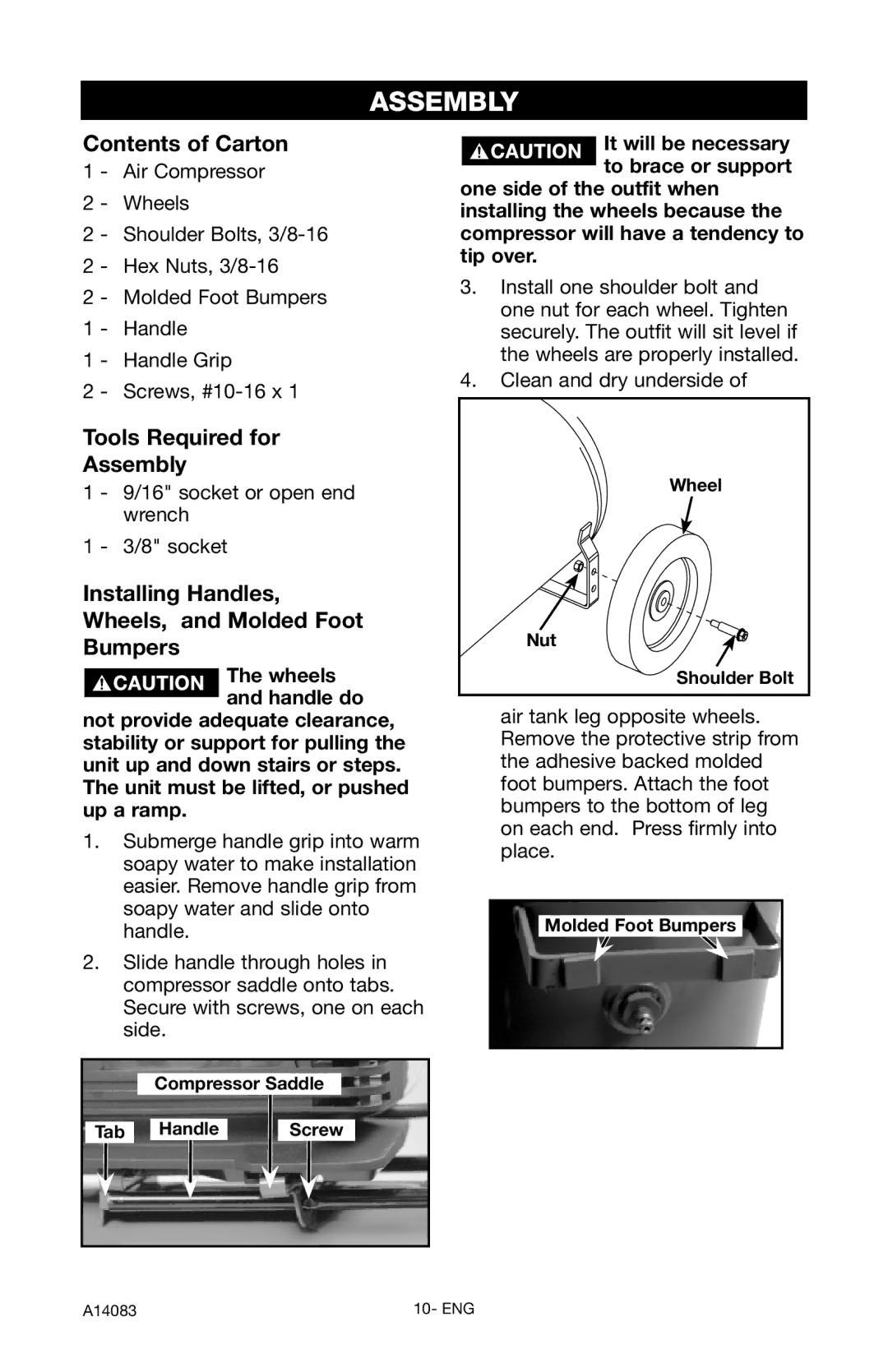 Craftsman 919.724123 owner manual Contents of Carton, Tools Required for Assembly 