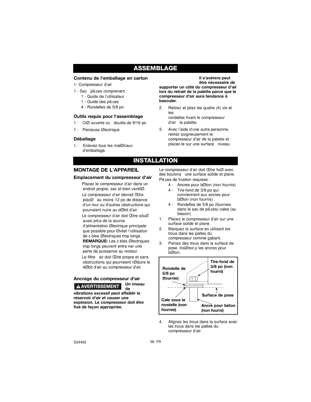 Craftsman 919.72427 owner manual Assemblage 