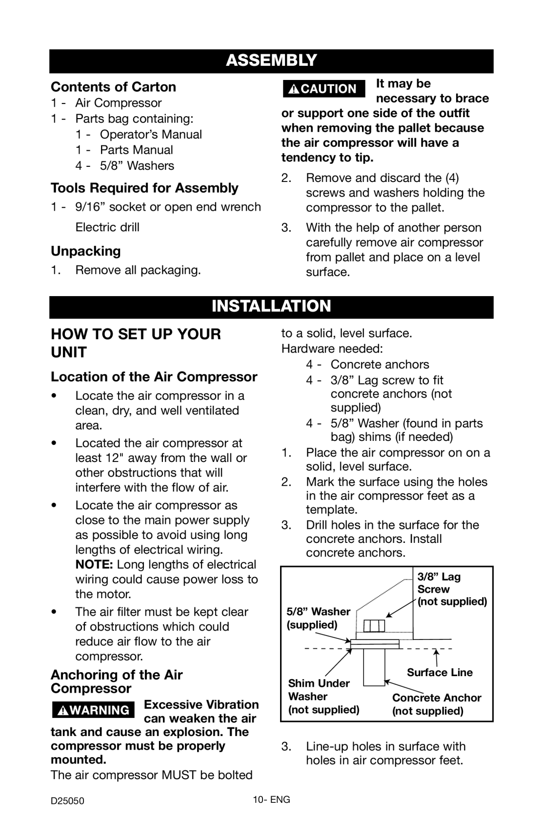 Craftsman 919.724271 owner manual Assembly, Installation 