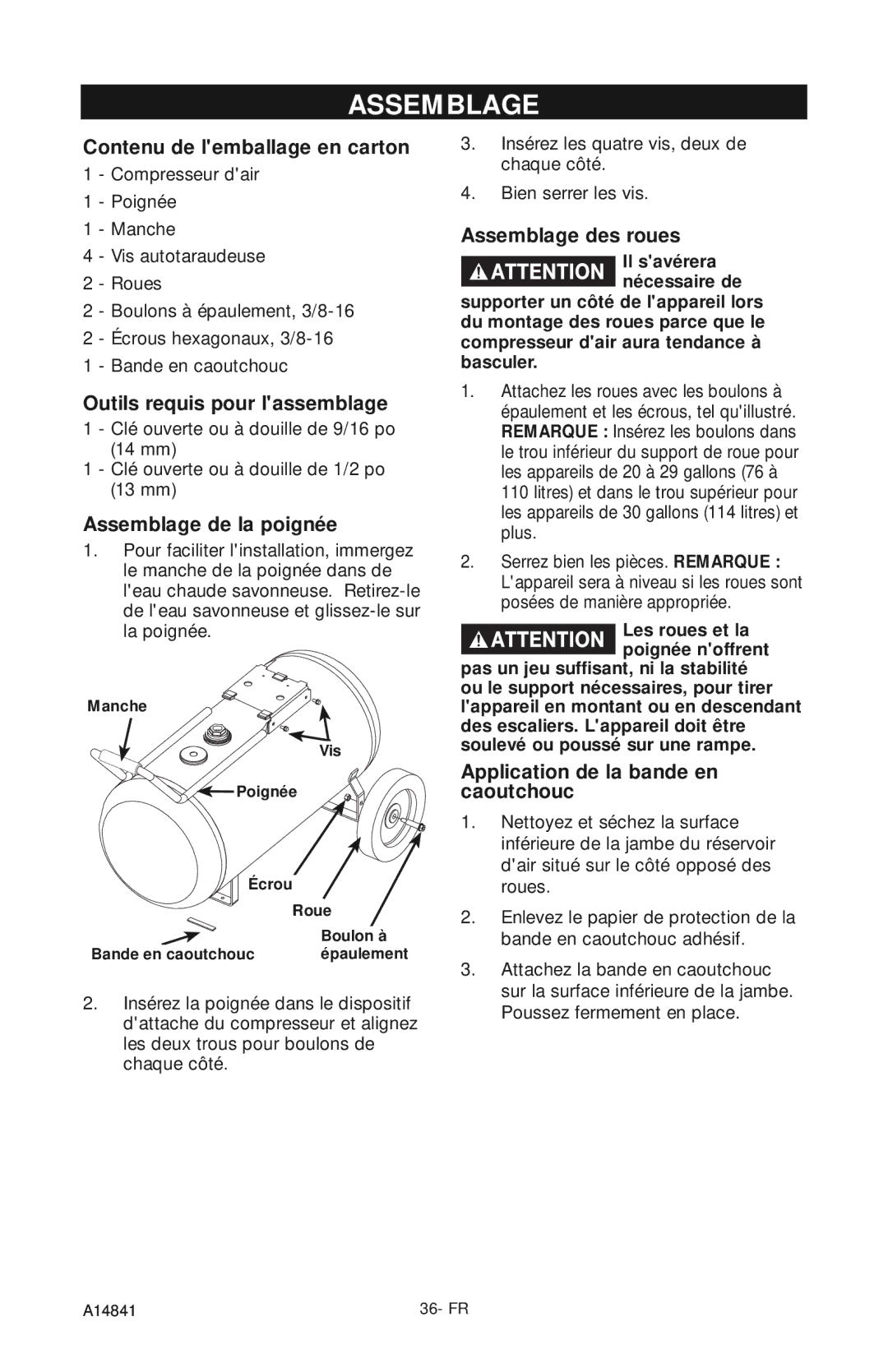 Craftsman 919.724591 owner manual Assemblage 