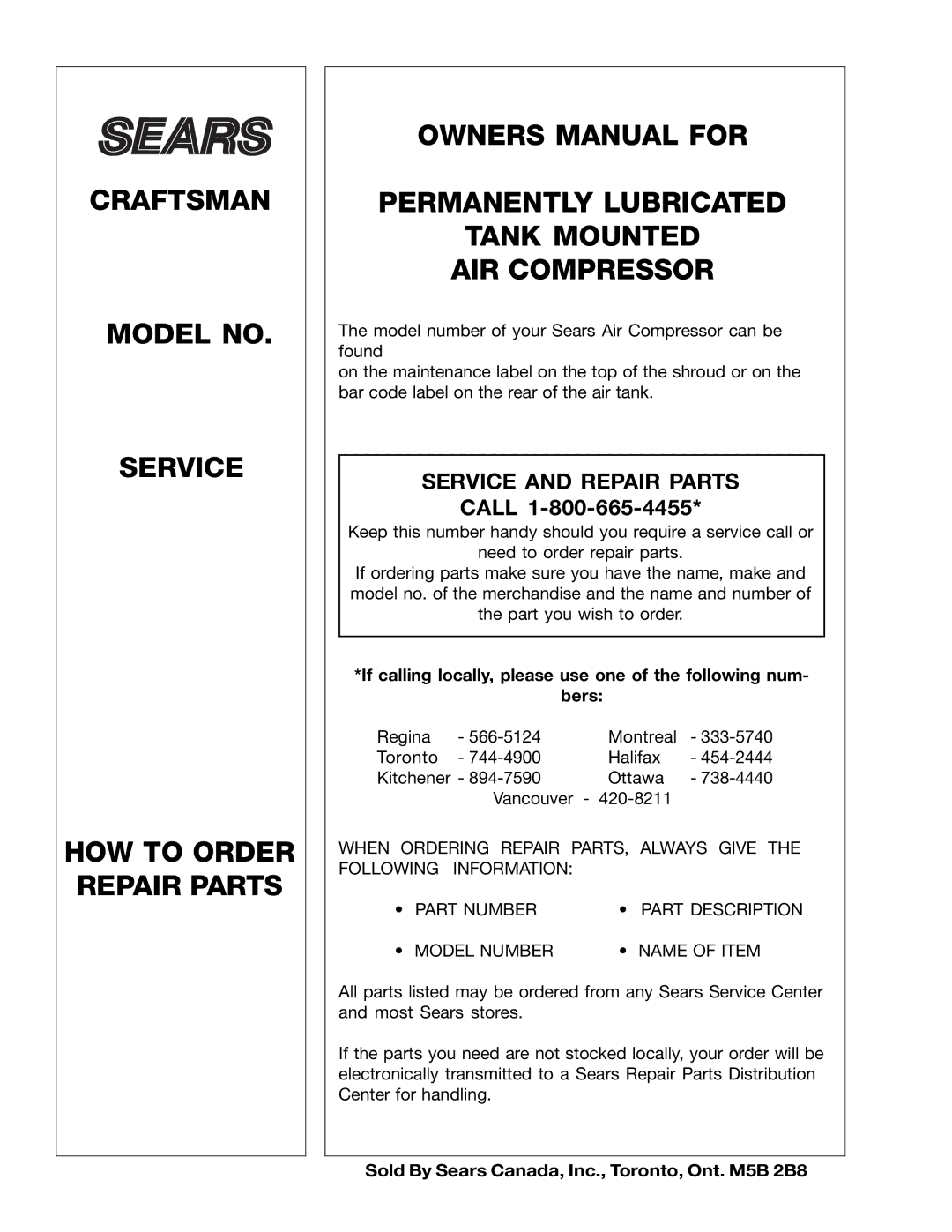 Craftsman D21245, 919.728000 owner manual Service and Repair Parts 