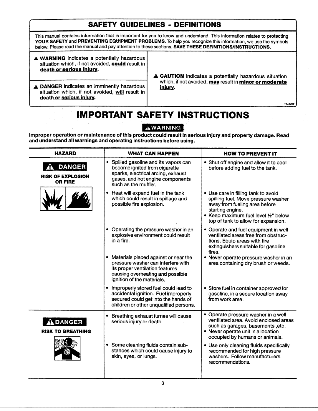 Craftsman 919.76235 owner manual Hazard Risk of Explosion Or Fire, What can Happen, HOW to Prevent IT 