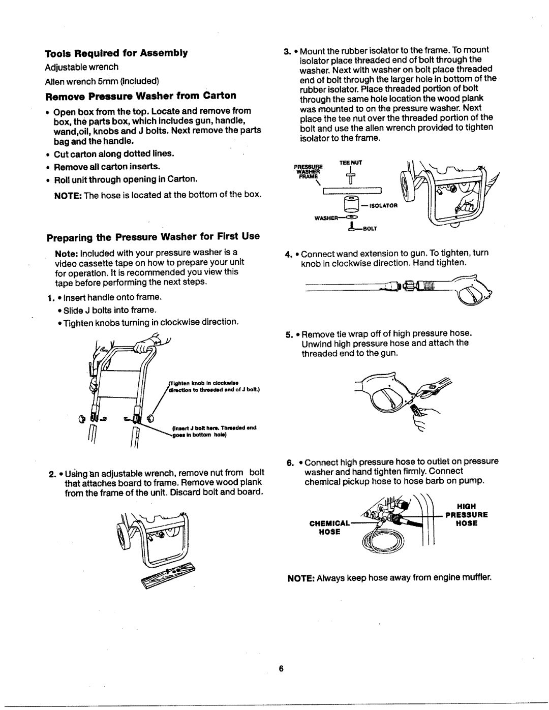 Craftsman 919.76235 owner manual Tools Required for Assembly Adjustablewrench 