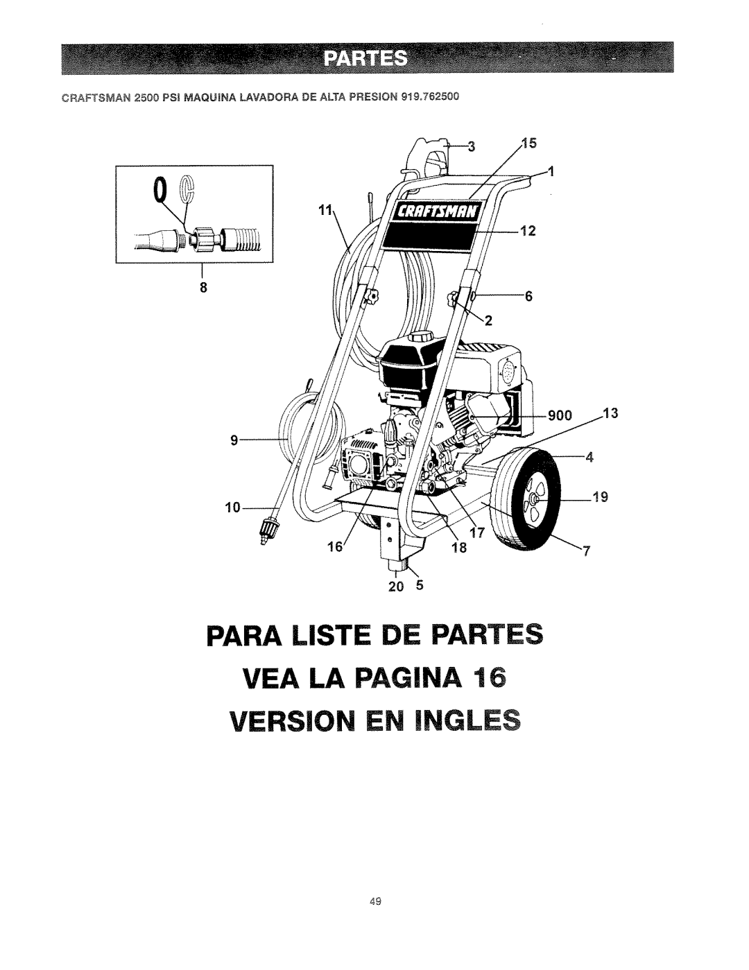 Craftsman 919.762500 manual Parade VEA LA Pagina Version EN 