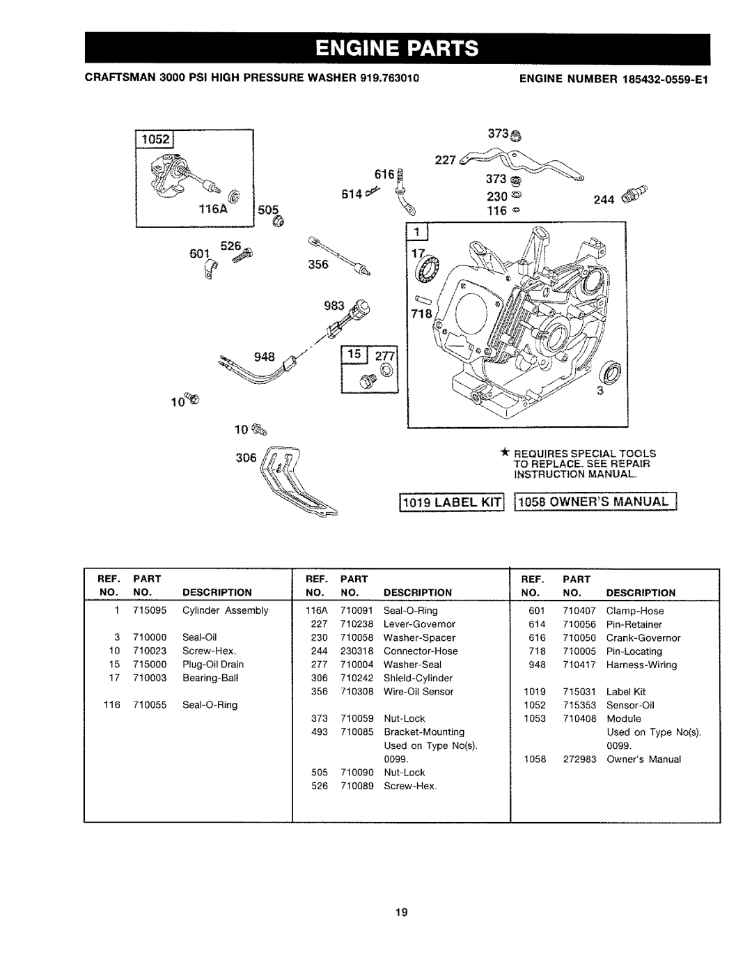 Craftsman 919.763010 owner manual I16A 